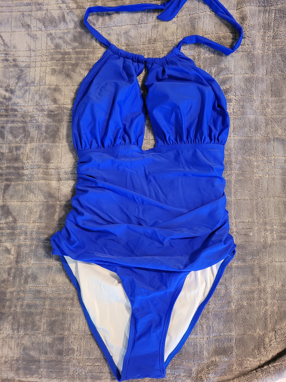 SHEIN Royal Blue Halter One-Piece Swimsuit